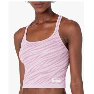 Calvin Klein Performance Womens Size Large Strappy Back Cropped Top Textured $49